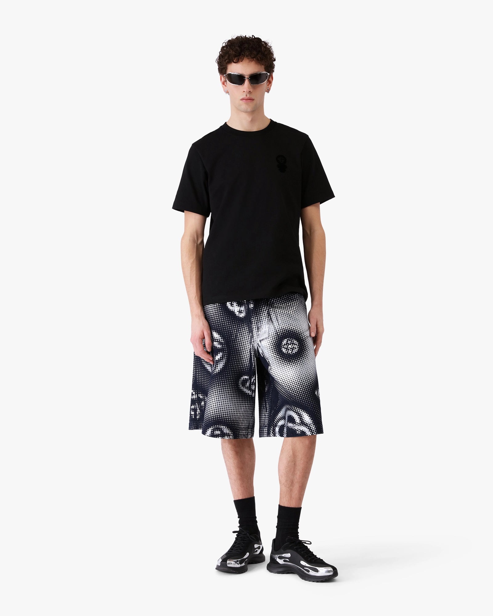 Pearlescent Monogram Denim Shorts