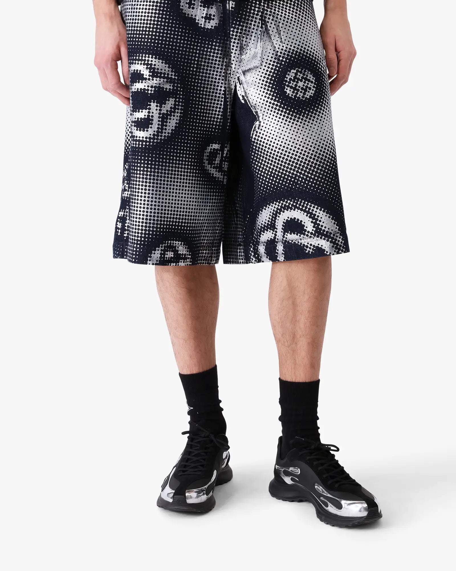 Pearlescent Monogram Denim Shorts