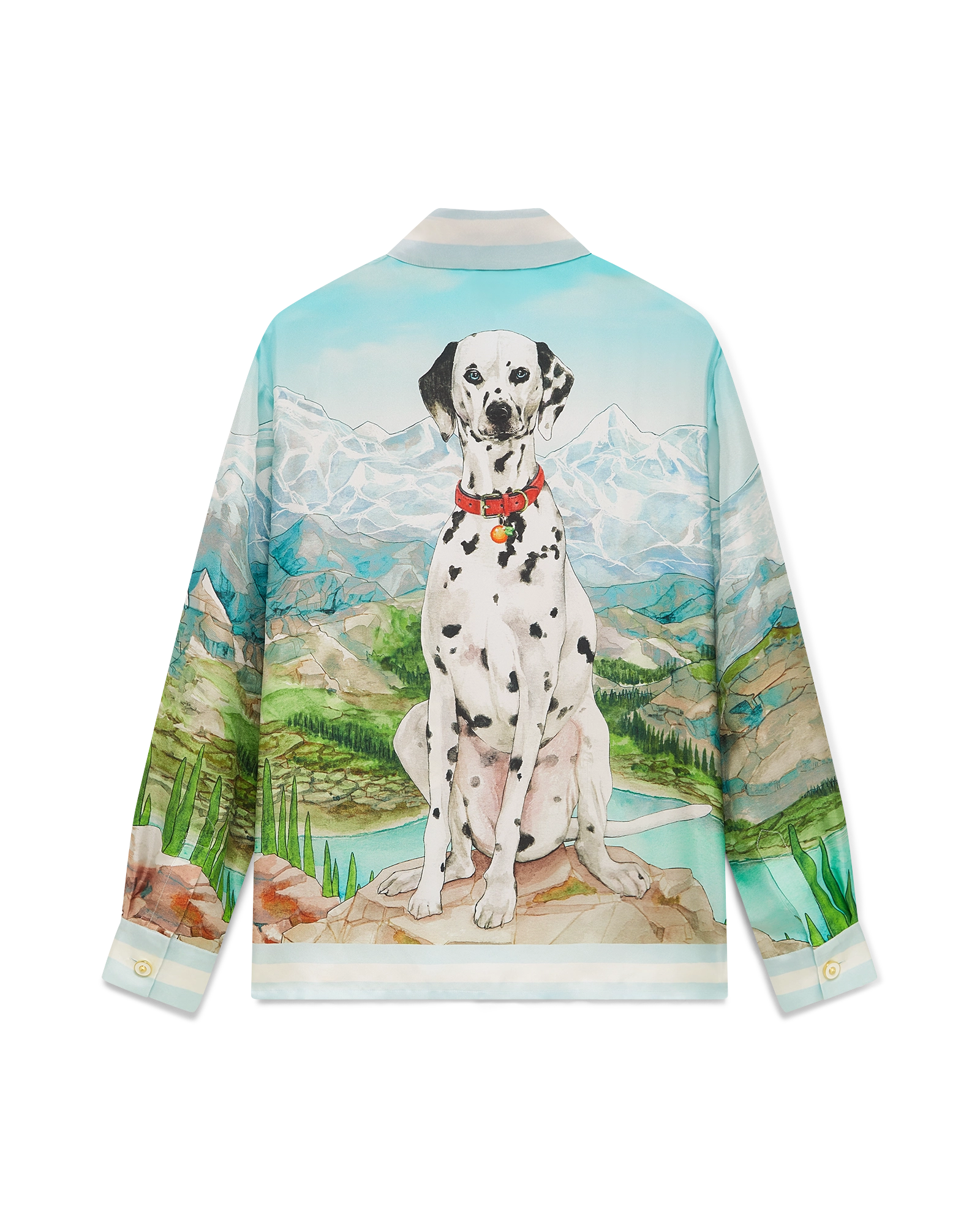 Dalmatian A La Montange Long Sleeve Silk Shirt