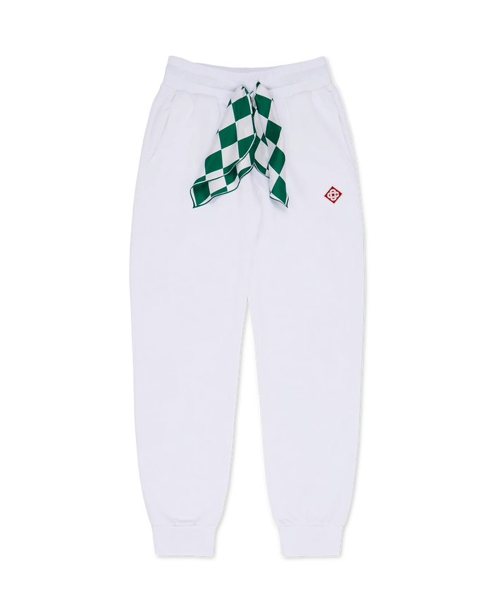 White Silk Scarf Sweatpant