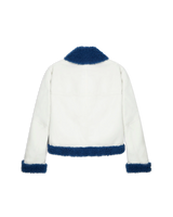 White & Blue Aviator Jacket