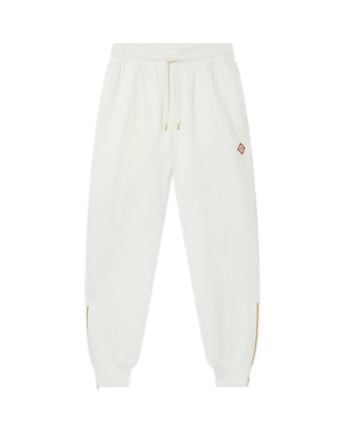 White Zip Hem Sweatpant