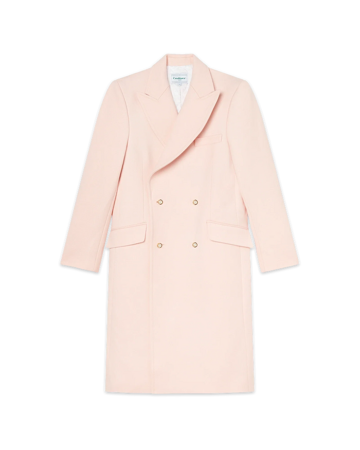 Pink Nativa Wool Double Breasted Overcoat