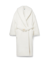 Off-White Faux Shearling Robe Coat