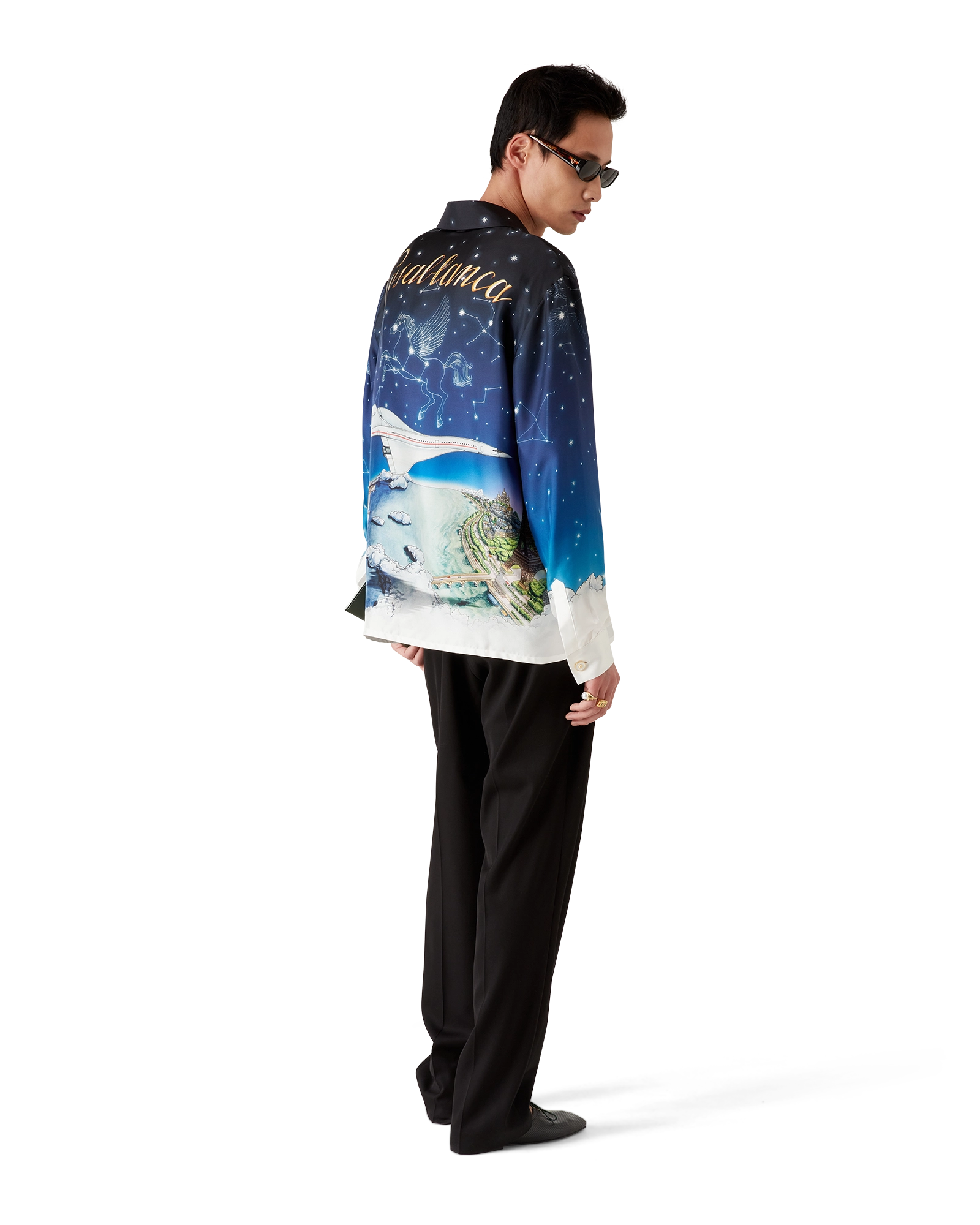 Vol De Nuit Long Sleeve Silk Shirt