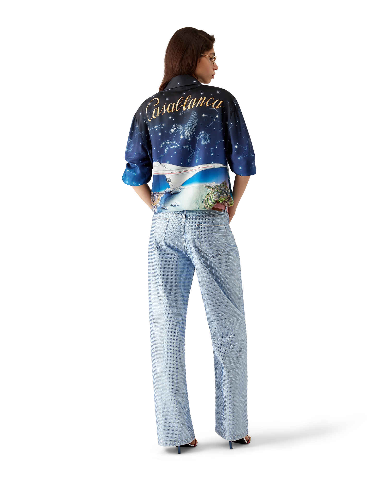 Vol De Nuit Long Sleeve Silk Shirt