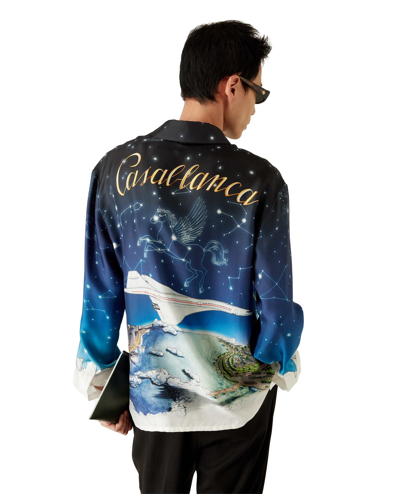 Vol De Nuit Long Sleeve Silk Shirt