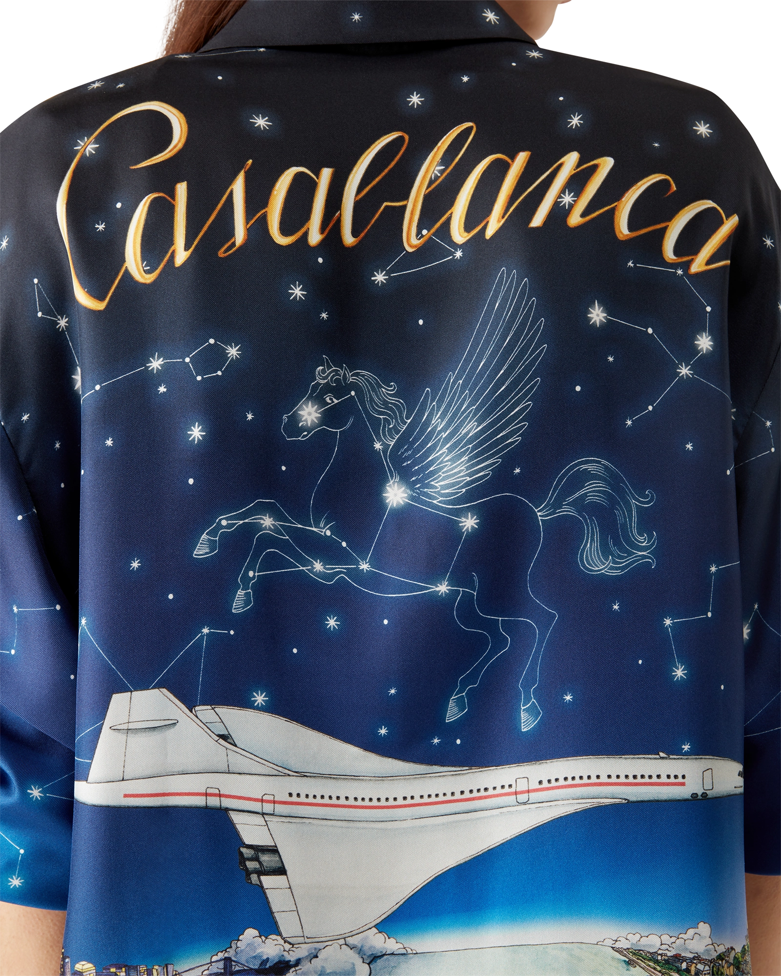 Vol De Nuit Long Sleeve Silk Shirt