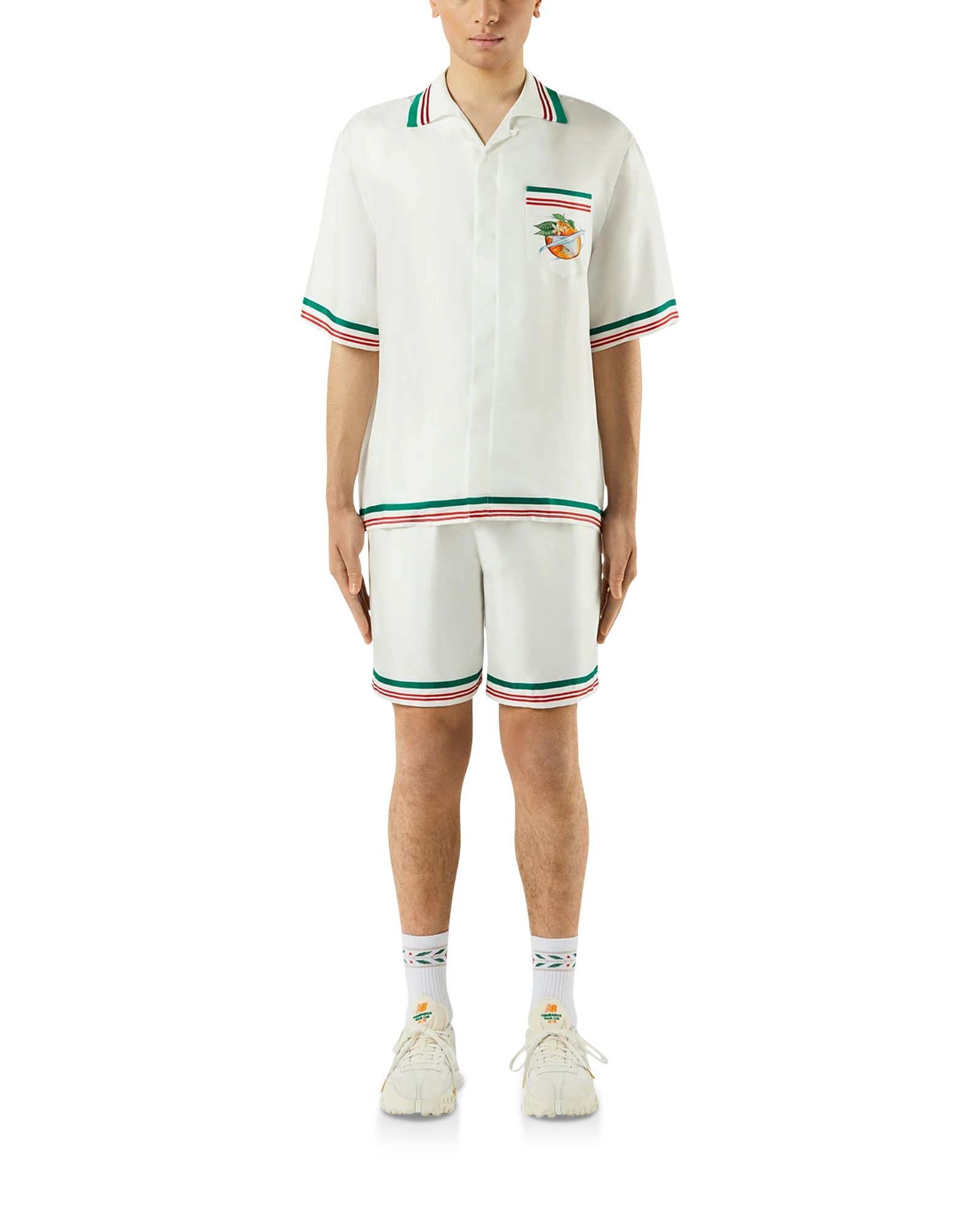Chemise en soie à manches courtes Orbite Au Tour De L'Orange