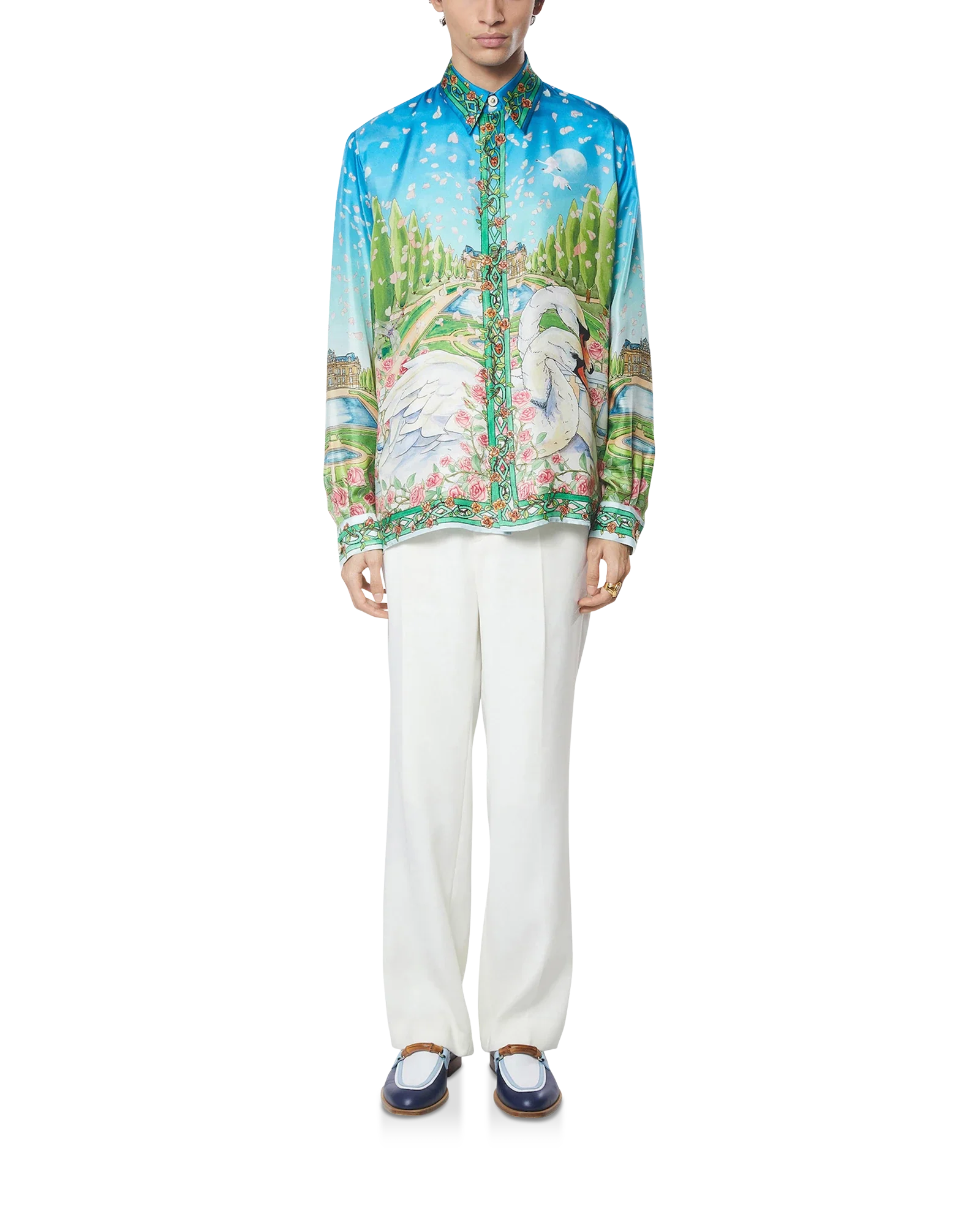 L'Amour En Fleur Long Sleeve Silk Shirt