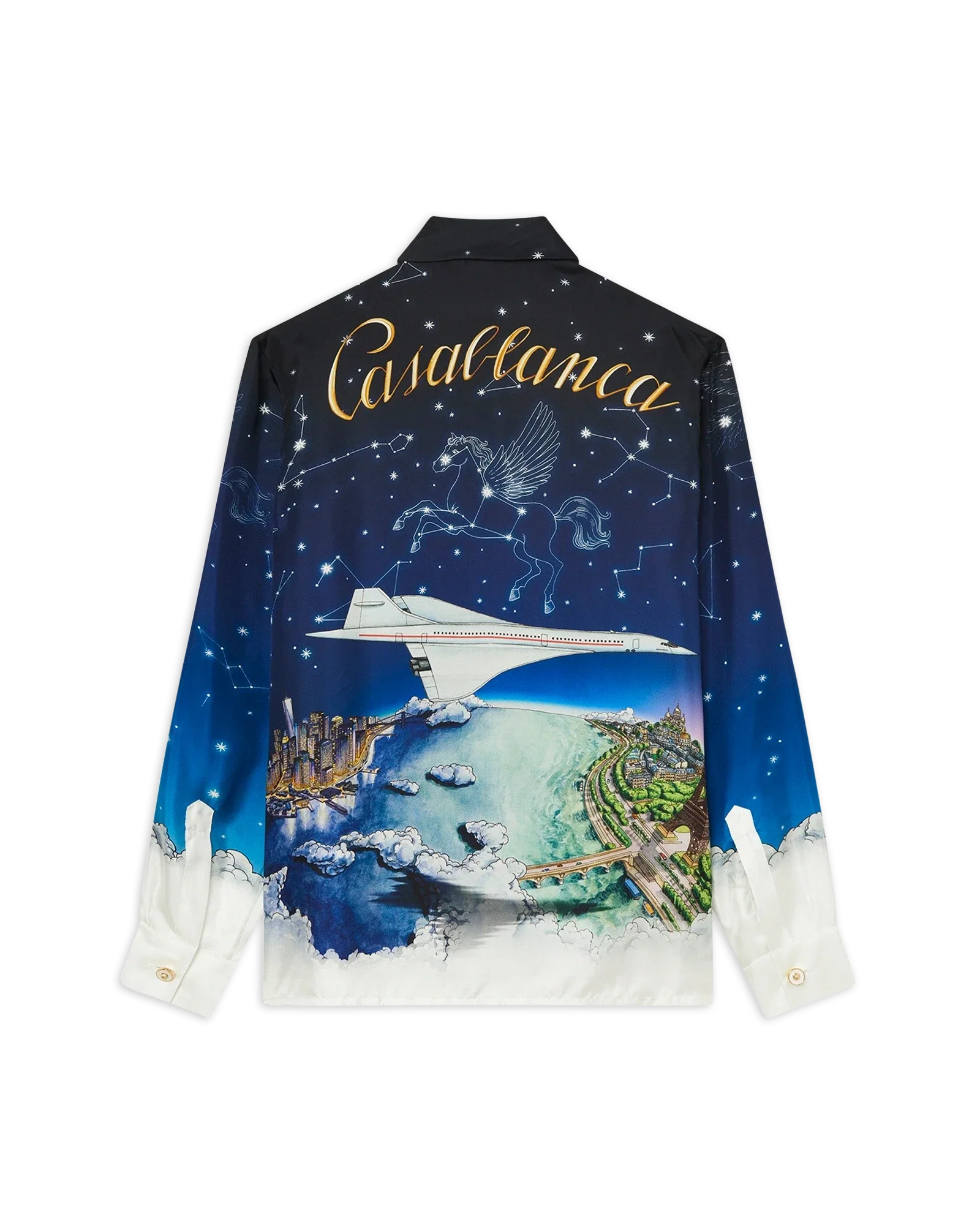 Vol De Nuit Long Sleeve Silk Shirt