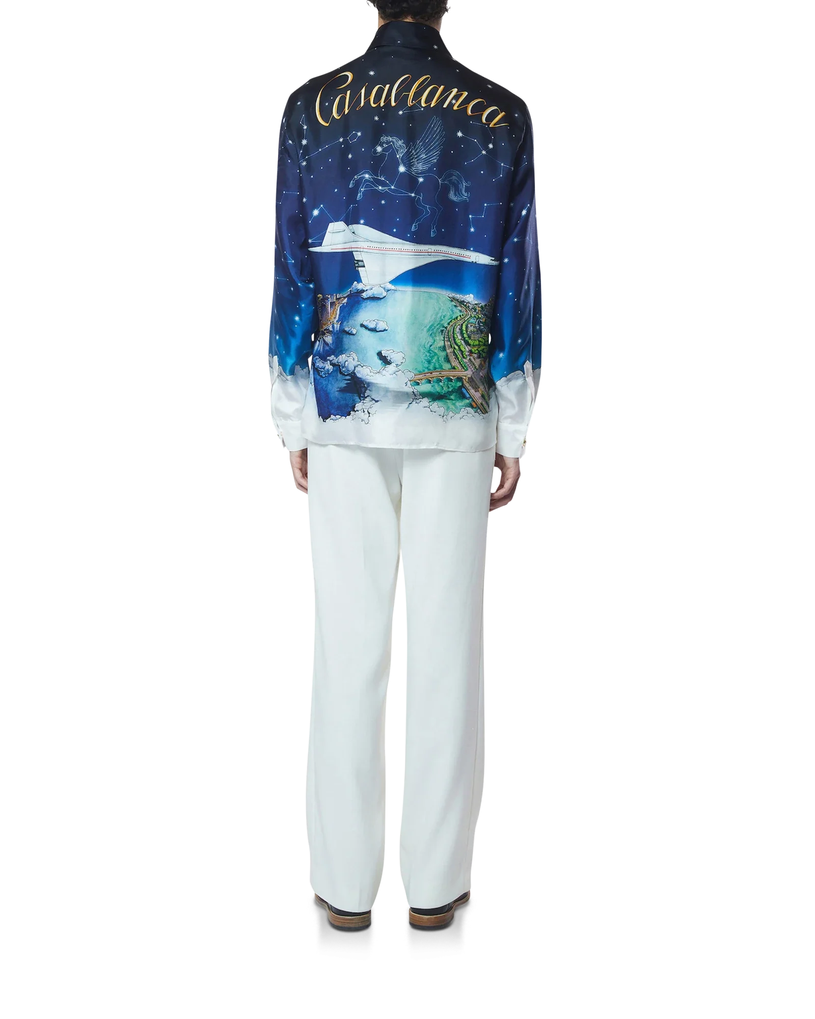 Vol De Nuit Long Sleeve Silk Shirt