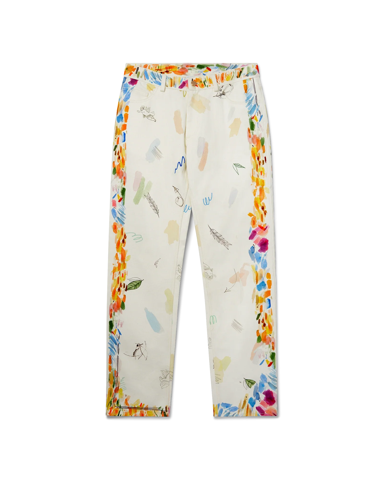 Work Progress Printed Straight Leg Jeans