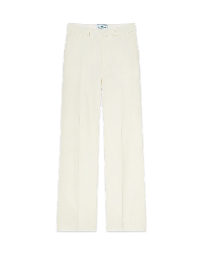 Silk Suiting Wide Leg Trousers