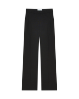 Black Silk Suiting Wide Leg Trousers