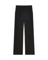 Black Silk Suiting Wide Leg Trousers