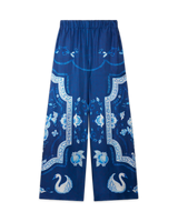 Plat A Dessert Bleu Silk Trousers