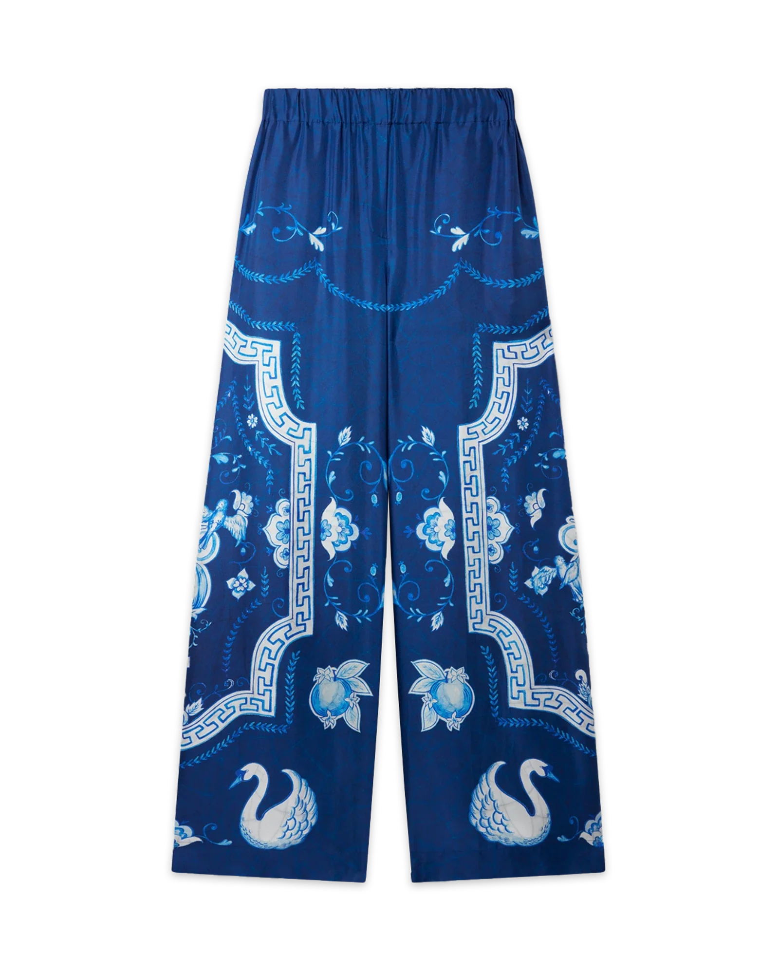 Plat Dessert Bleu Silk Trousers