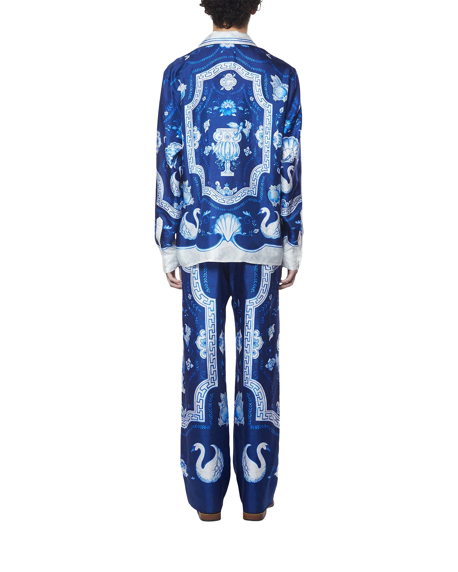 Plat A Dessert Bleu Silk Trousers