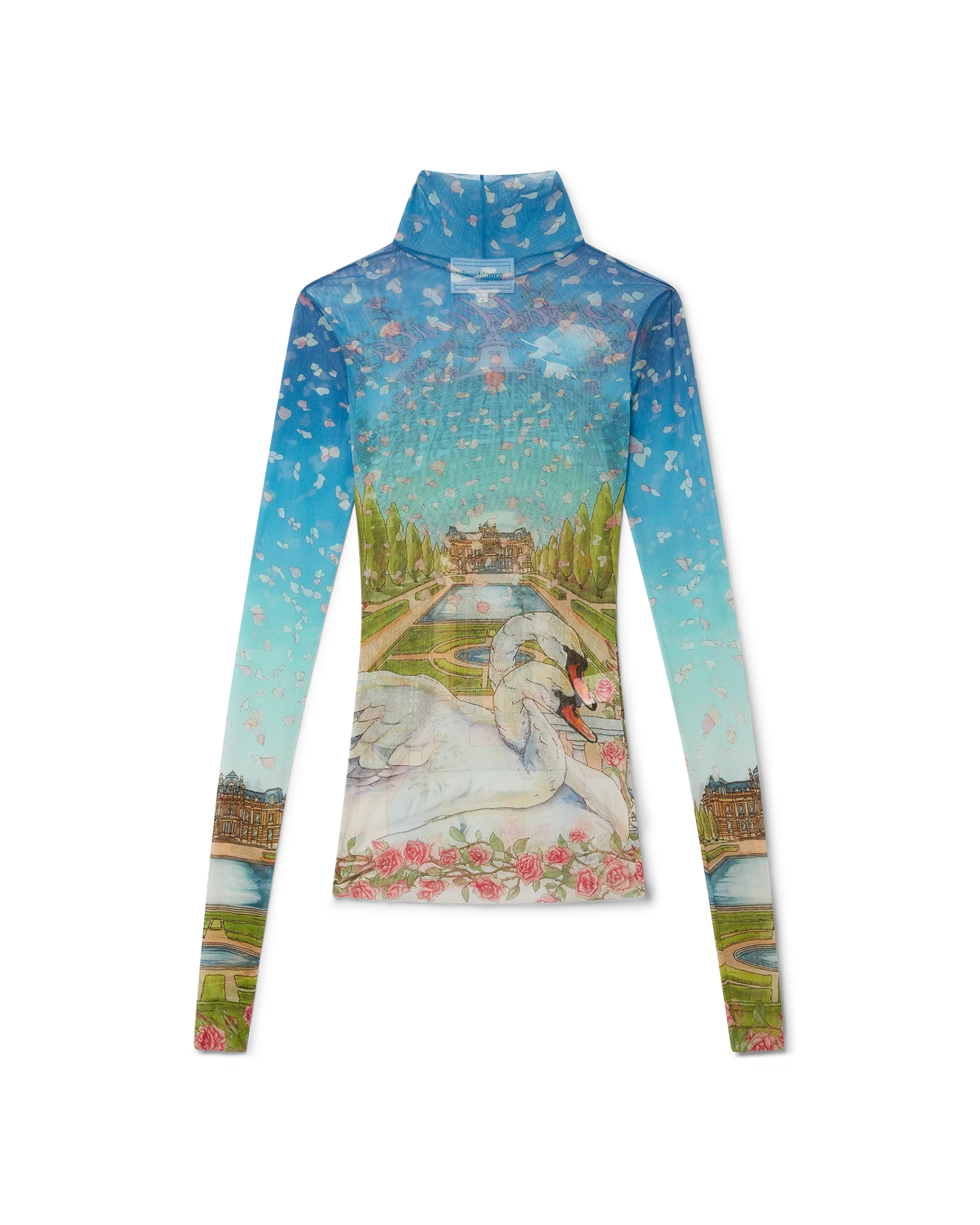 L' Amour En Fleur Printed Mesh Top