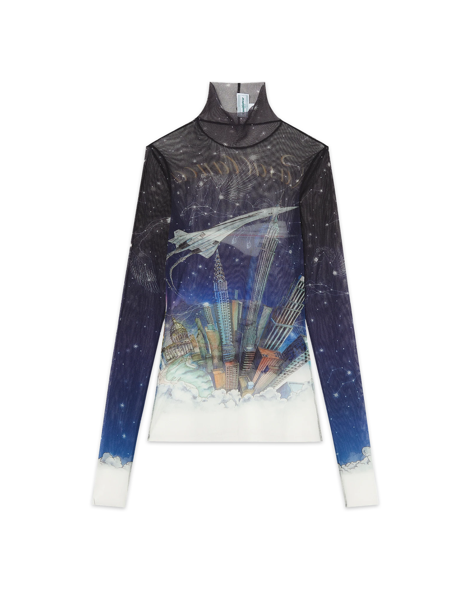 Vol De Nuit Printed Mesh Top