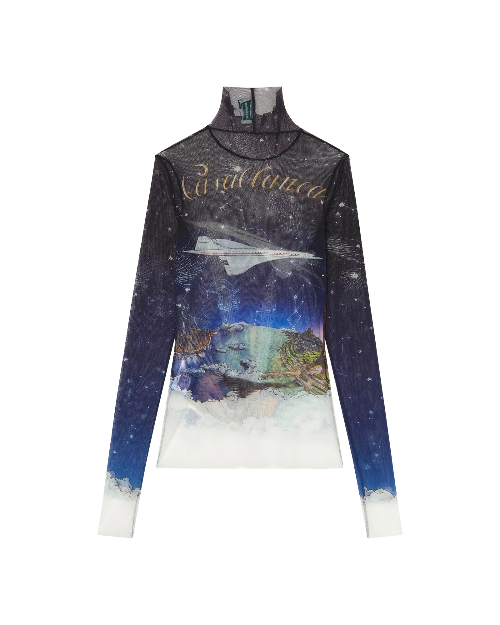 Vol De Nuit Printed Mesh Top