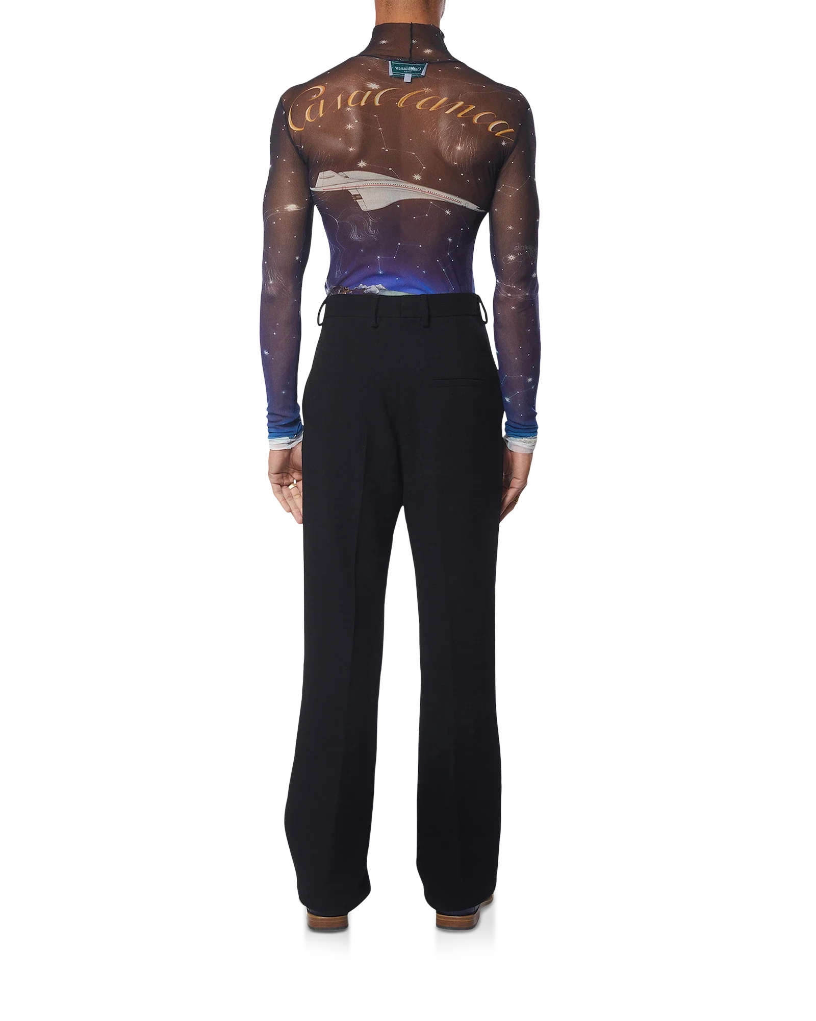 Vol De Nuit Printed Mesh Top