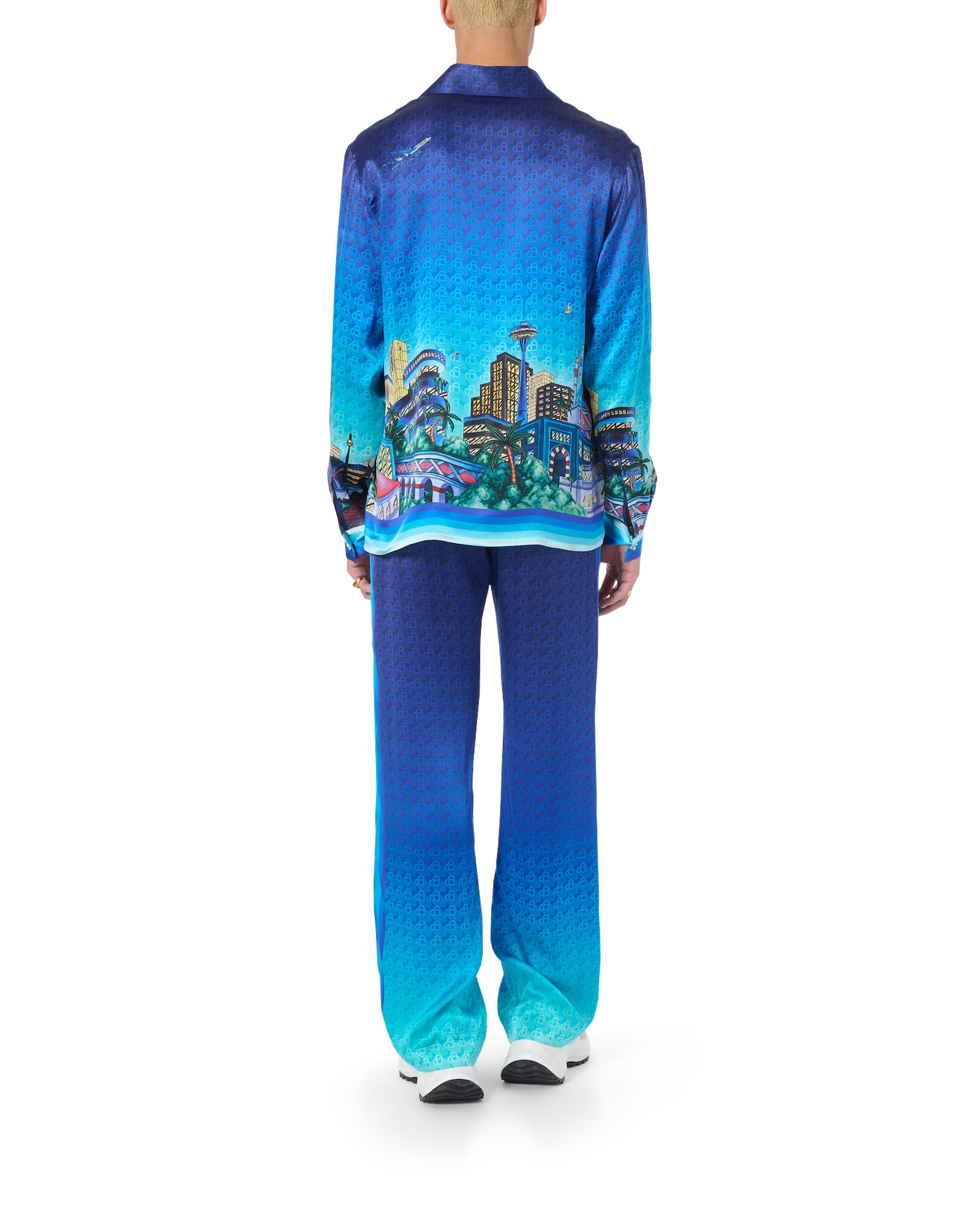 The Night View Long Sleeve Silk Shirt
