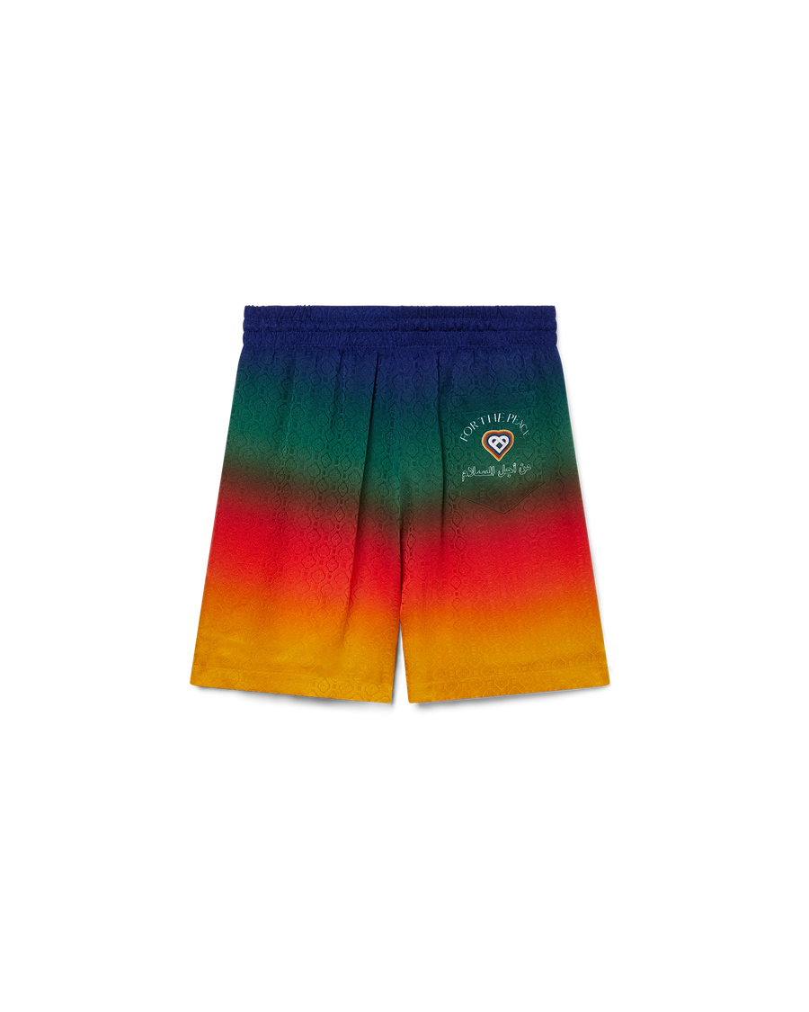 Peace Gradient Silk Shorts