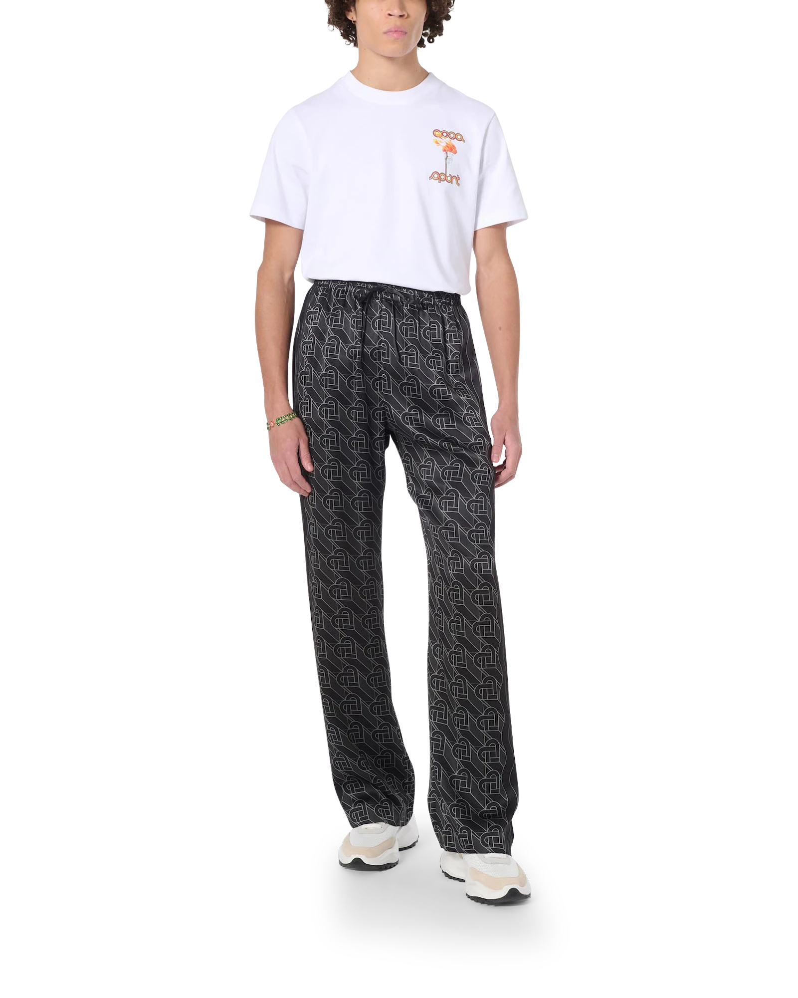 Heart Monogram Pyjama Silk Trousers