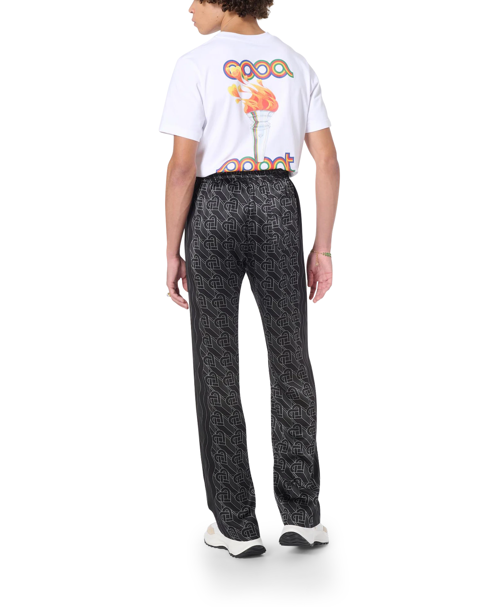 Heart Monogram Pyjama Silk Trousers