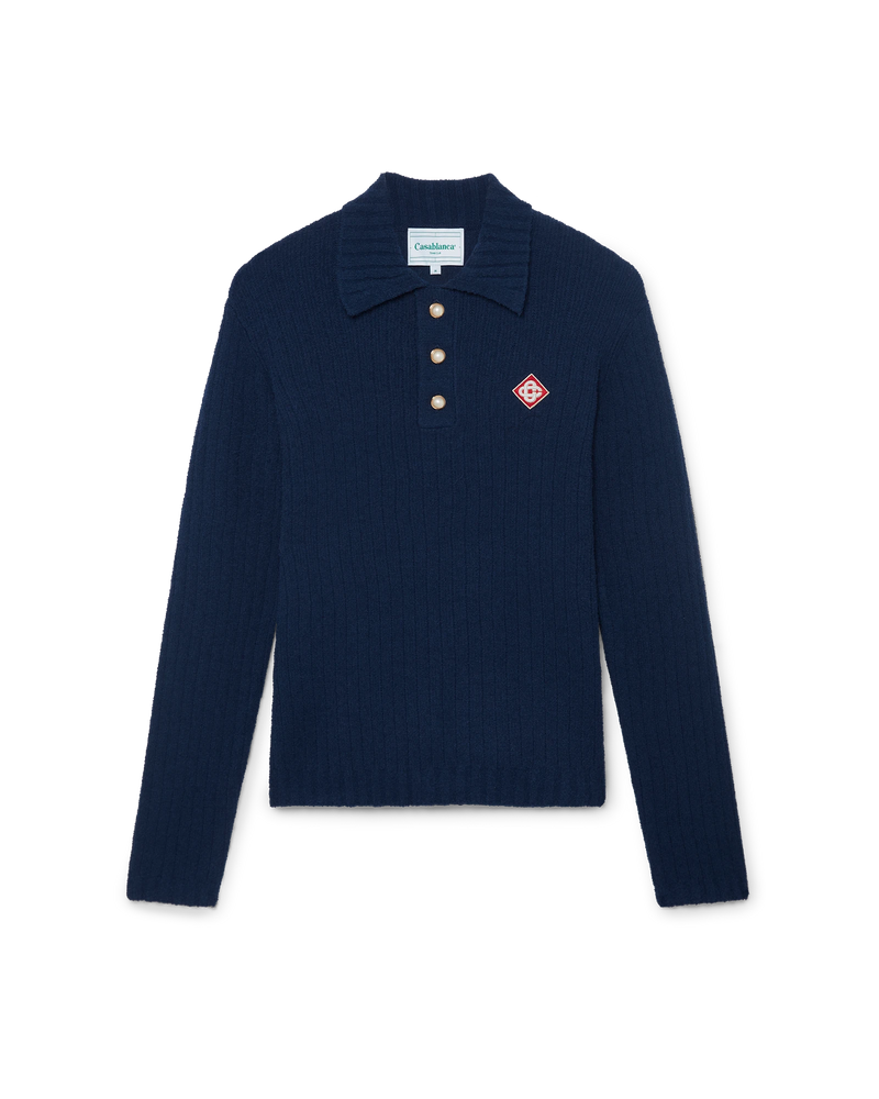 Boucle Long Sleeve Polo Shirt | Casablanca Paris