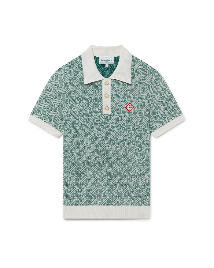 Column Jacquard Monogram Polo Shirt