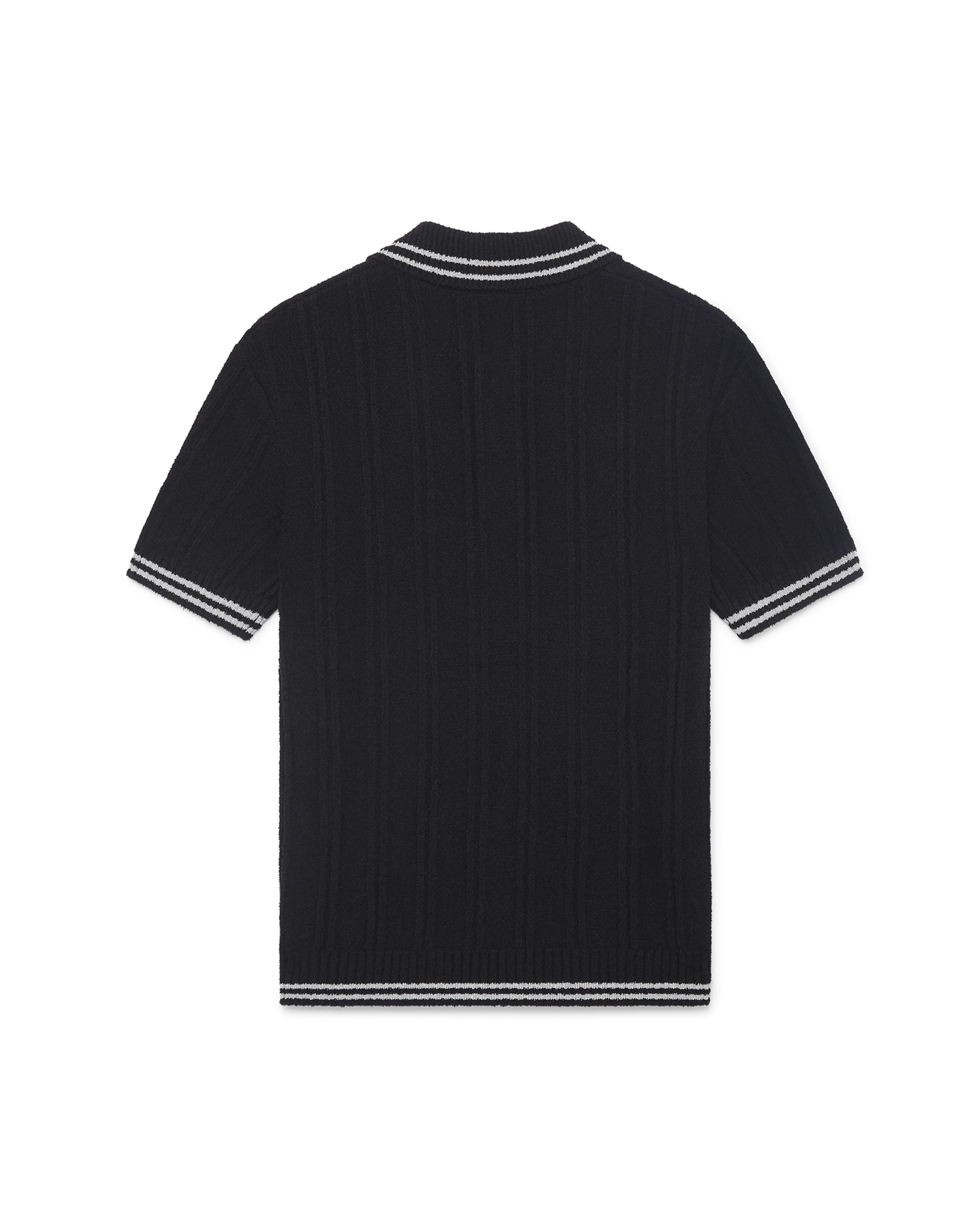 Silver Trim Boucle Polo Shirt