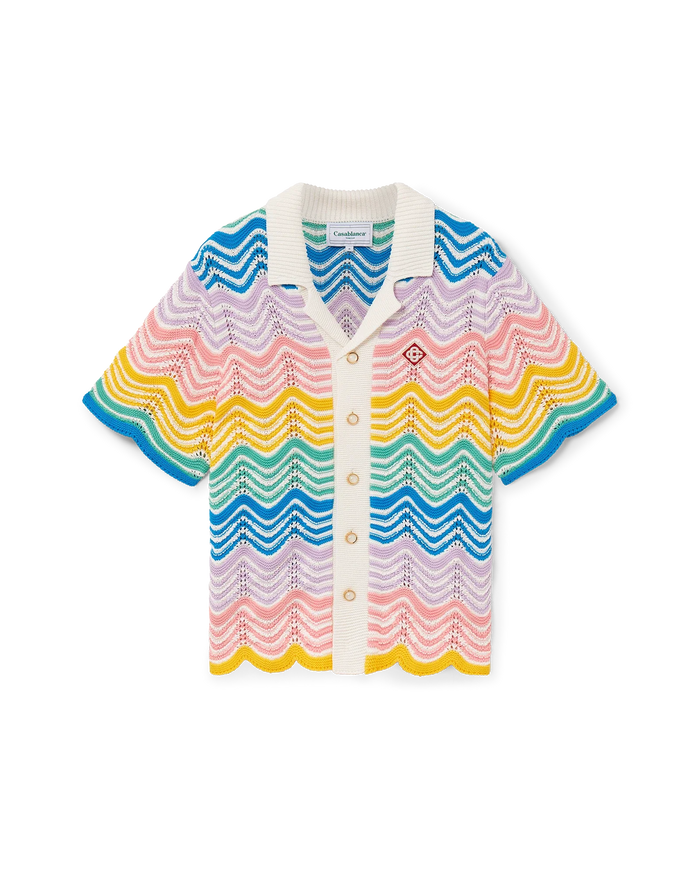 Gradient Wave Knit Shirt