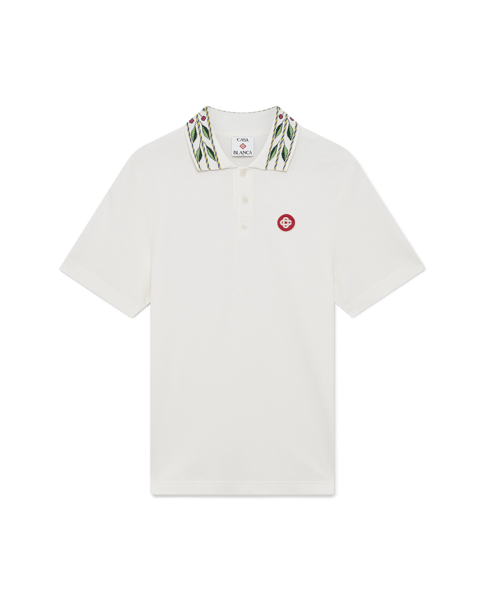 Laurel Pique Short Sleeve Polo Shirt | Casablanca Paris Laurel Pique Short Sleeve Polo Shirt | Casablanca Paris