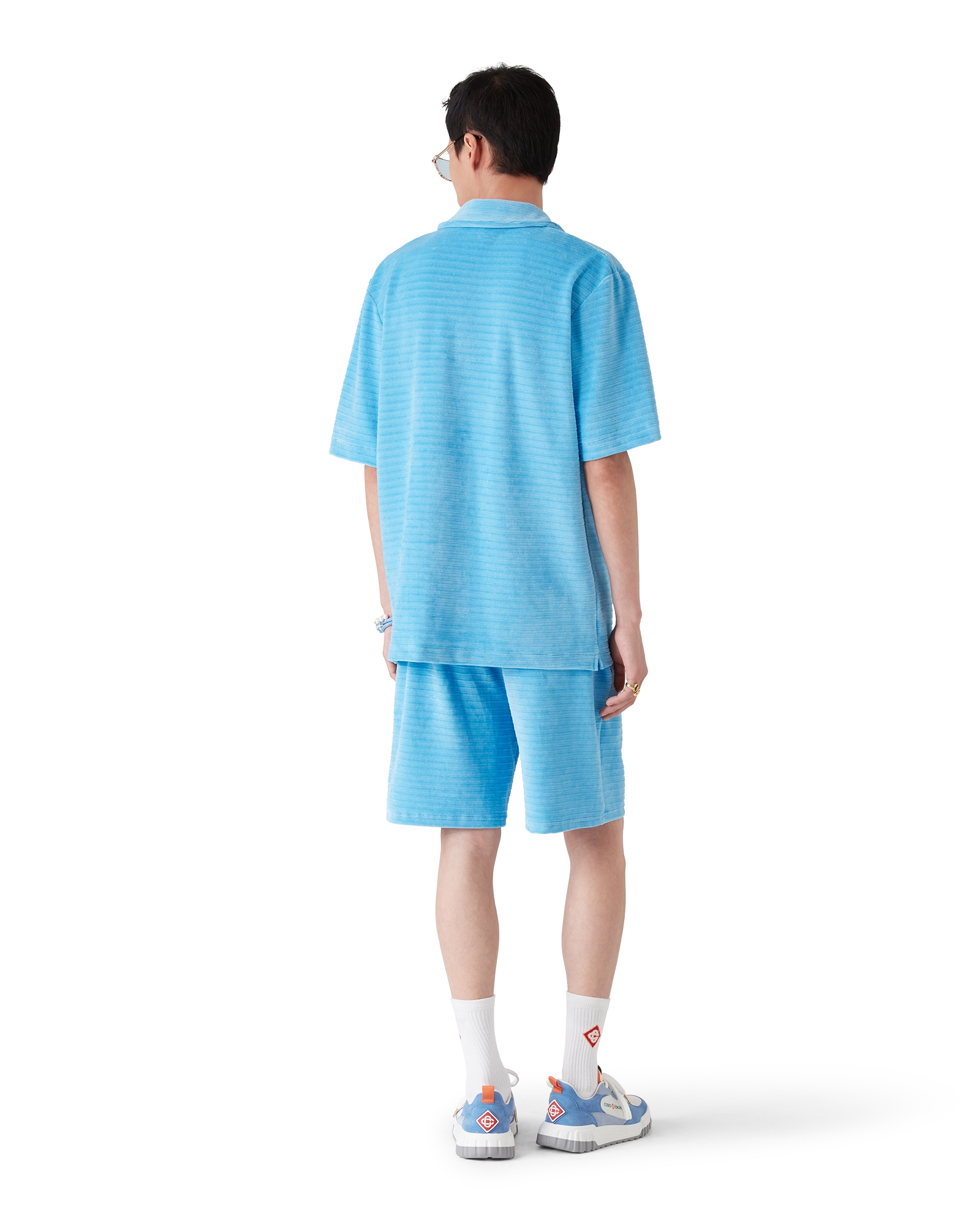 Velour Short Sleeve Stripe Shirt