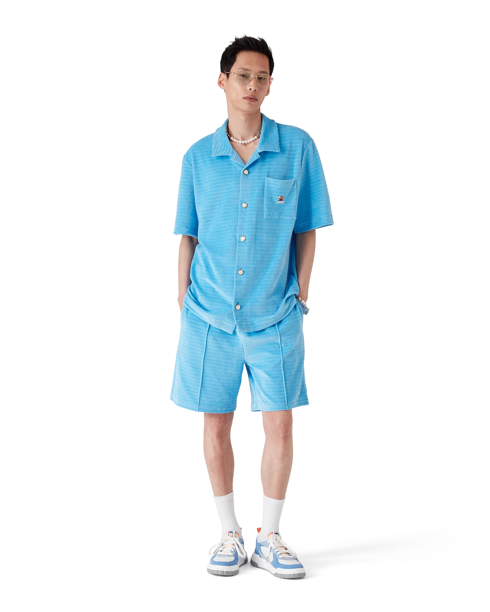 Velour Stripe Shorts