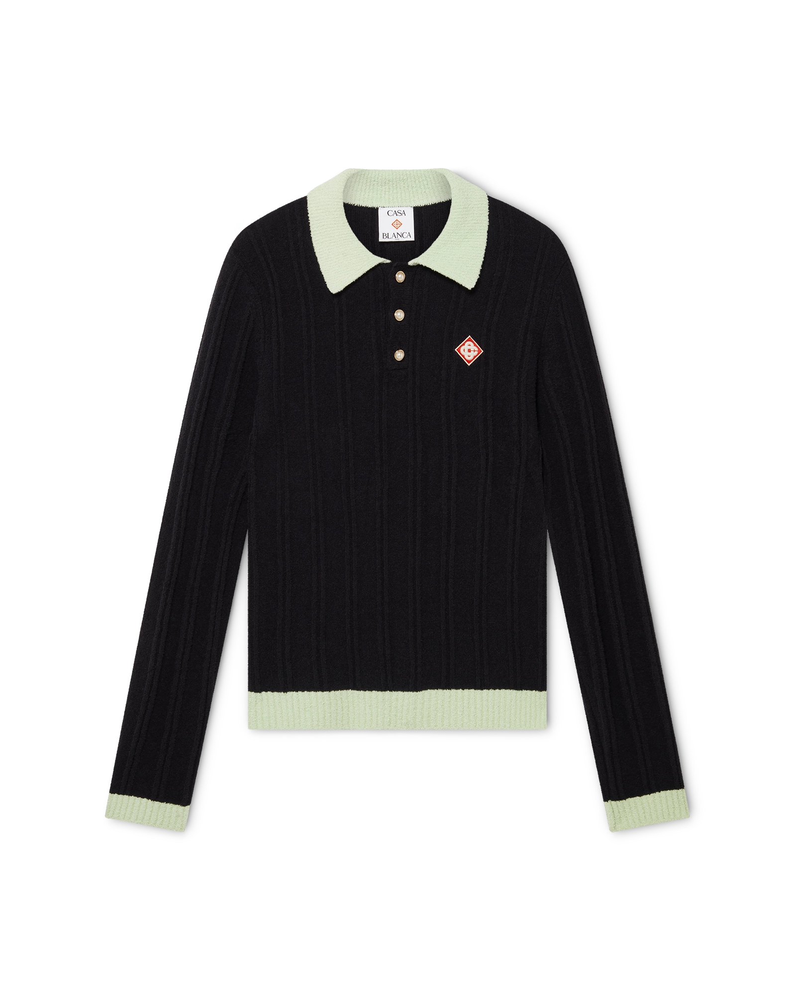 Boucle Long Sleeve Polo Shirt