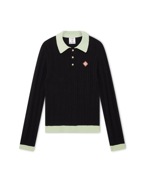 Boucle Long Sleeve Polo Shirt | Casablanca Paris Boucle Long Sleeve Polo Shirt | Casablanca Paris