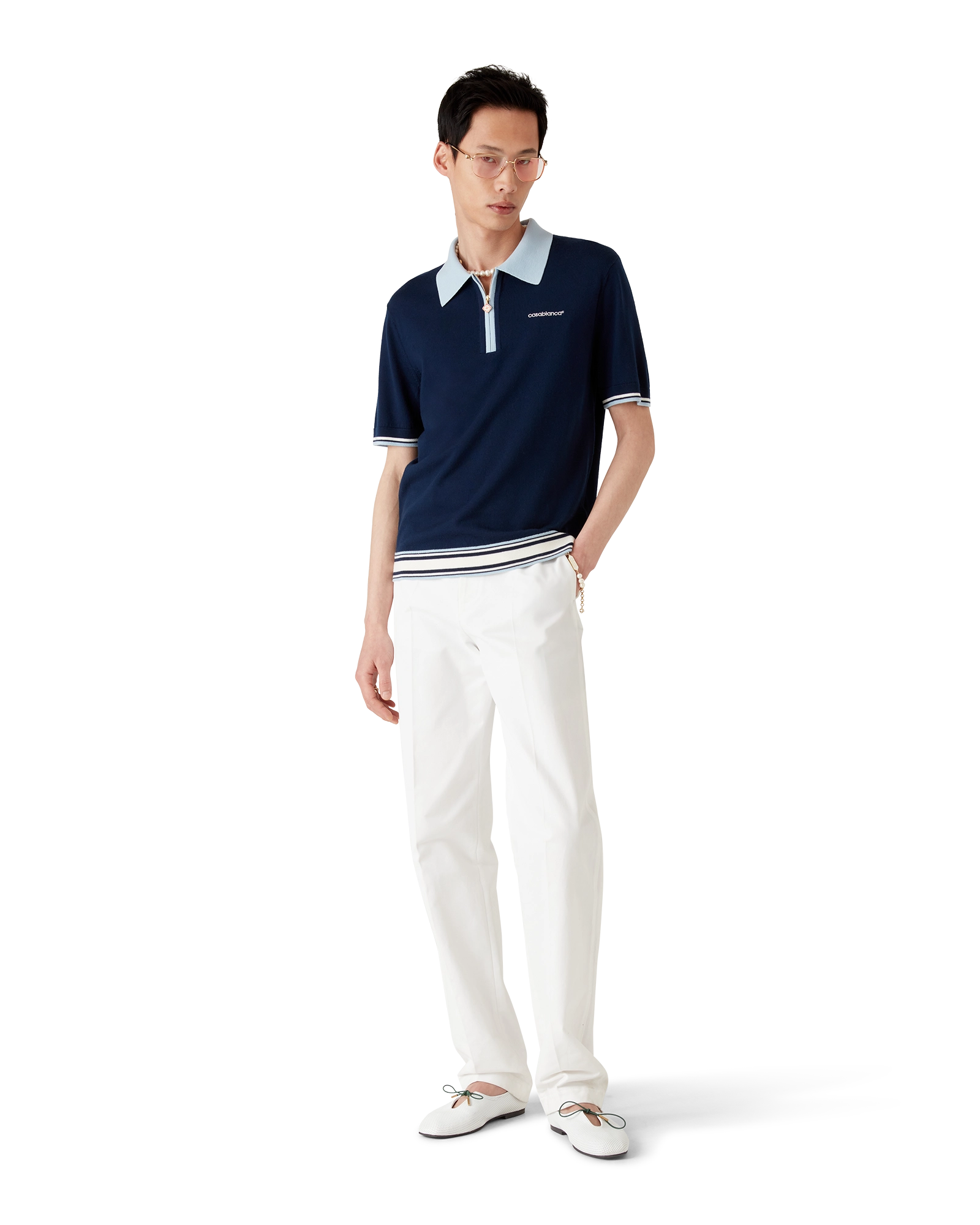 Merino Knit Tennis Polo Shirt