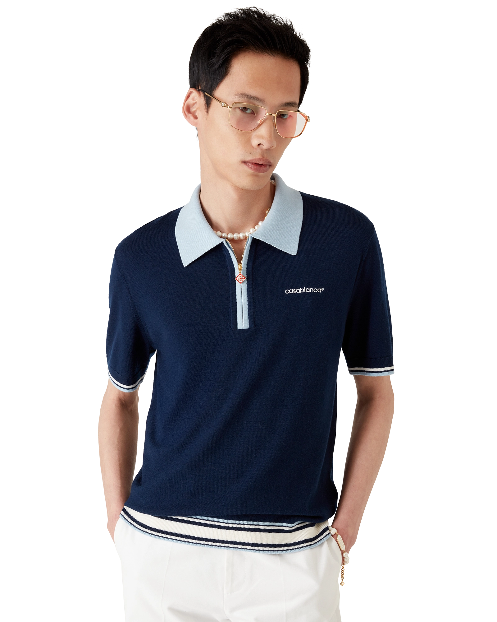 Merino Knit Tennis Polo Shirt