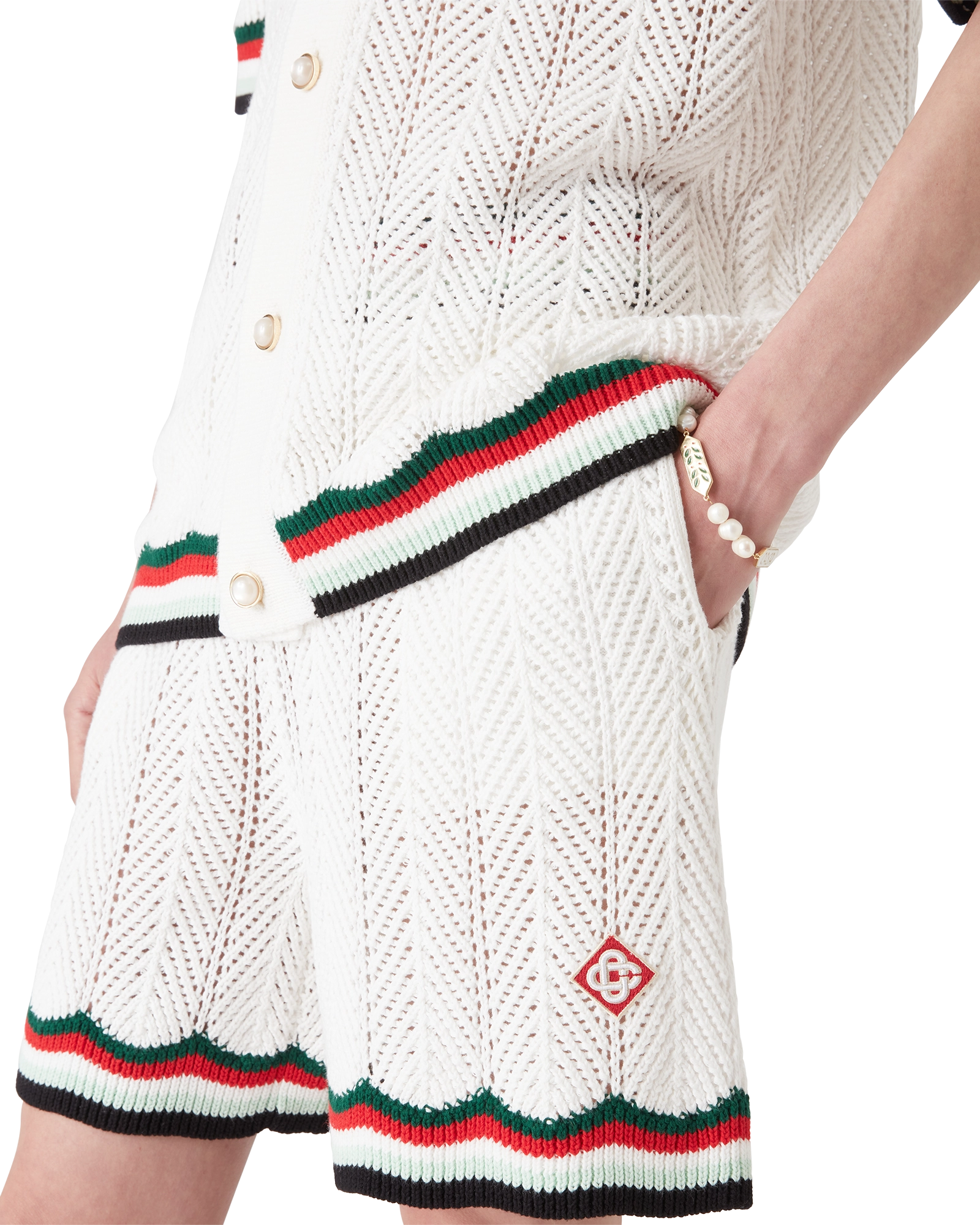 Cotton Chevron Crochet Shorts