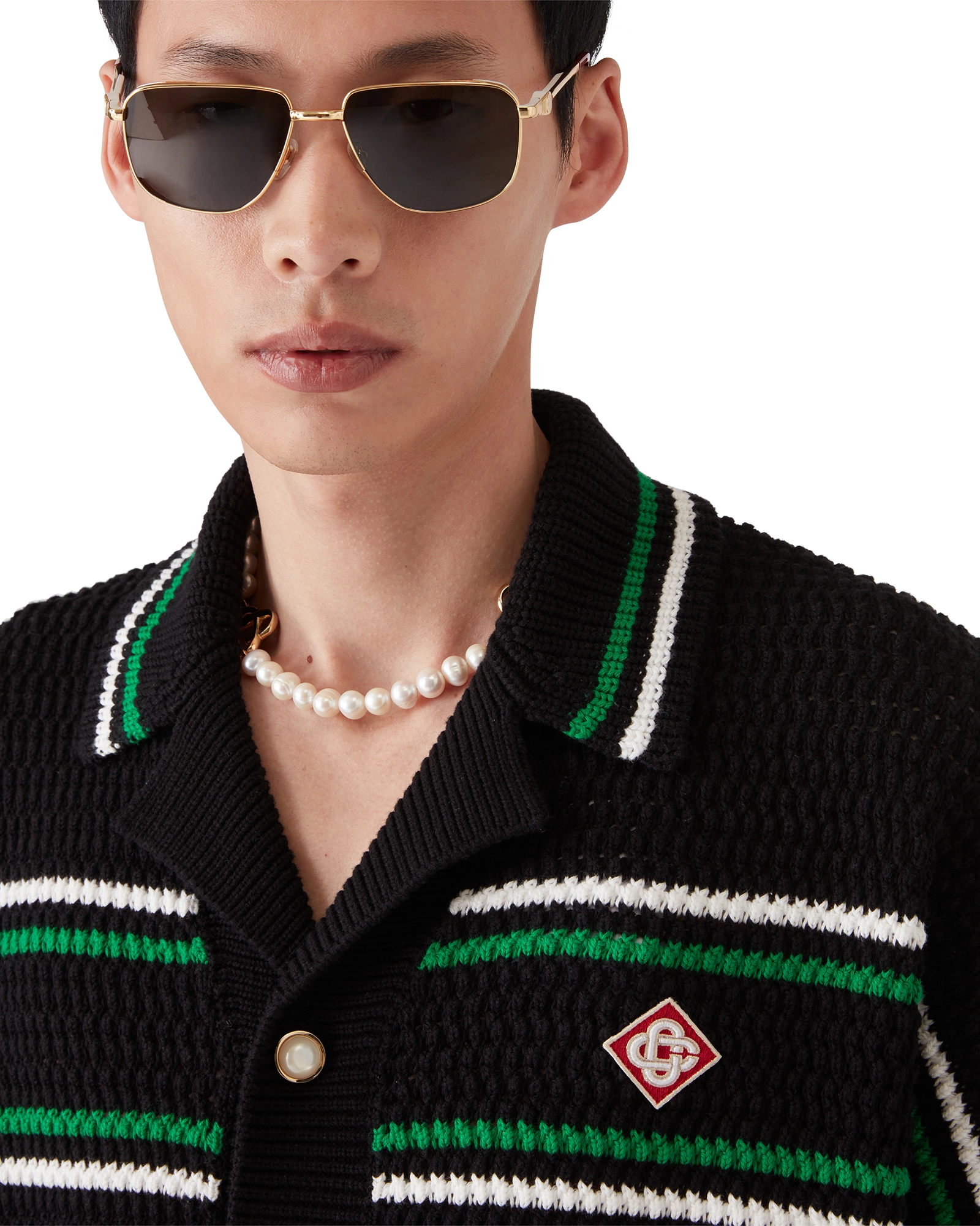 Chemise à manches courtes en crochet Tennis