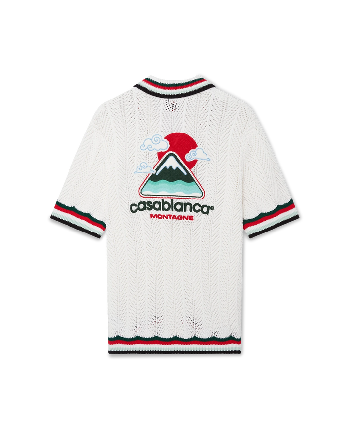 Cotton Montagne Ondulee Short Sleeve Crochet Shirt – Casablanca Cotton Montagne Ondulee Short Sleeve Crochet Shirt – Casablanca