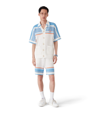 Cotton Tennis Short Sleeve Crochet Shirt