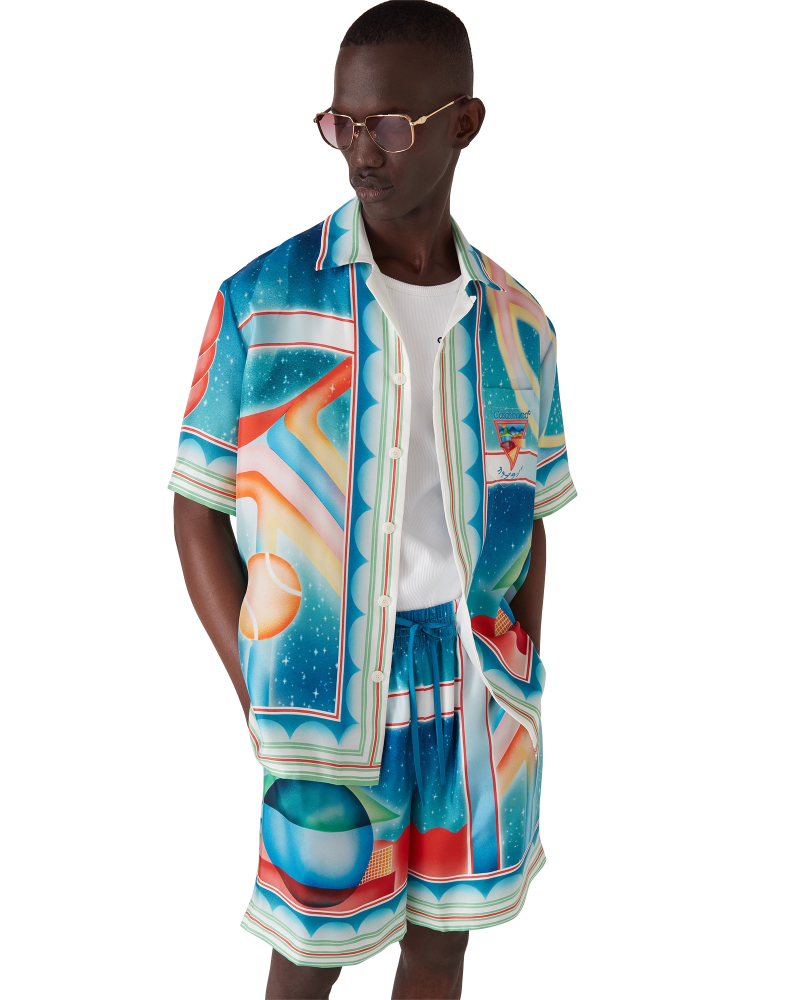 Galaxy Court Short Sleeve Silk Shirt