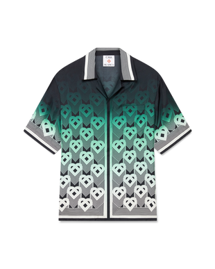 Gradient Monogram Short Sleeve Silk Shirt