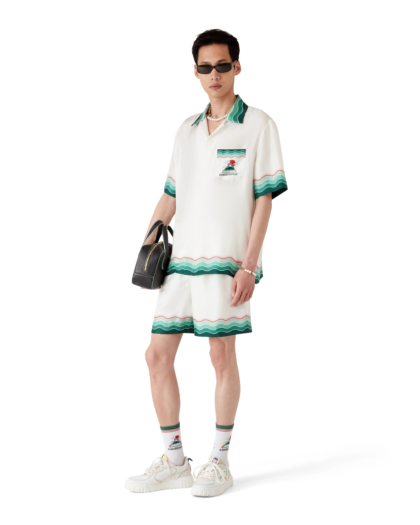 Montagne Ondulée Short Sleeve Silk Shirt