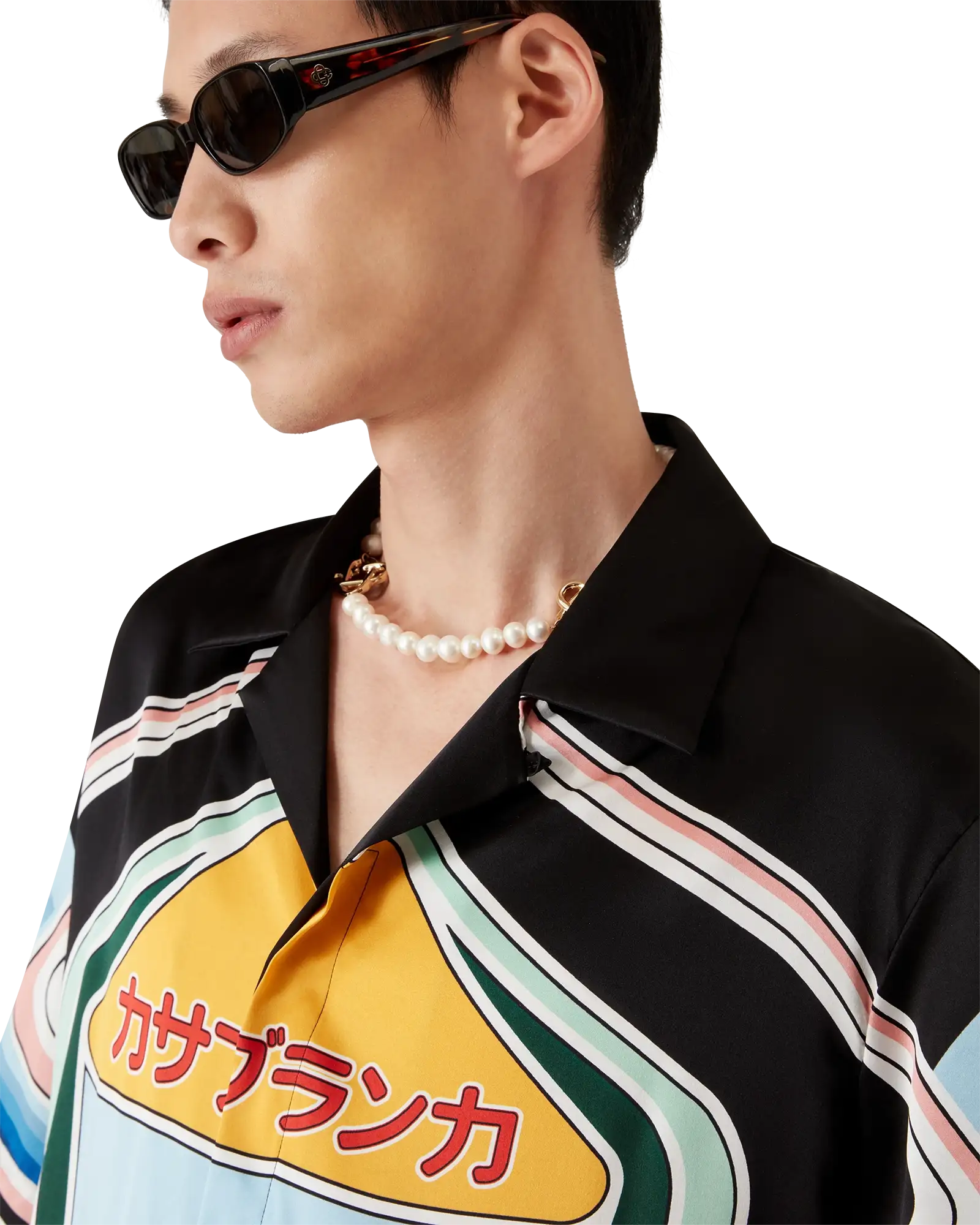 Graphic Mountain Short Sleeve Silk Shirt